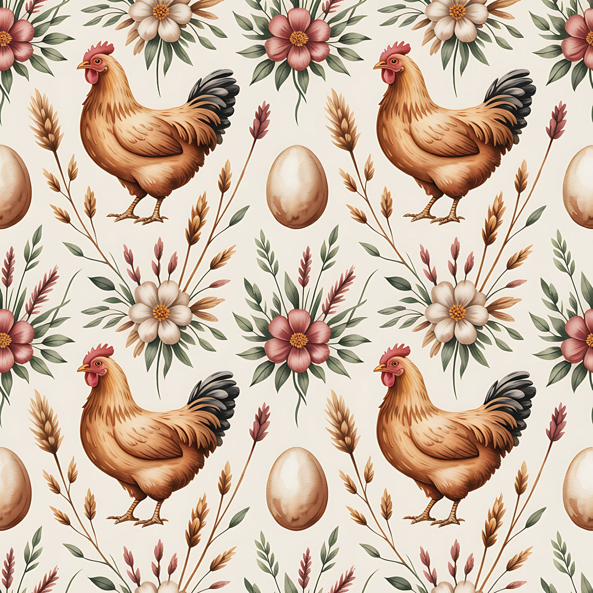 Nesting Hens Pattern 10 Minky Fabric