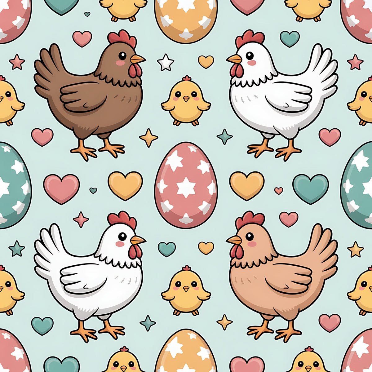 Nesting Hens Pattern 18 Minky Fabric
