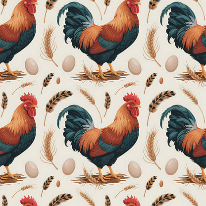 Chicken and Eggs Pattern 3 Quilting Cotton Fabric
