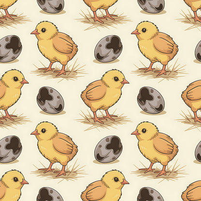 Chicken and Eggs Pattern 5 Quilting Cotton Fabric