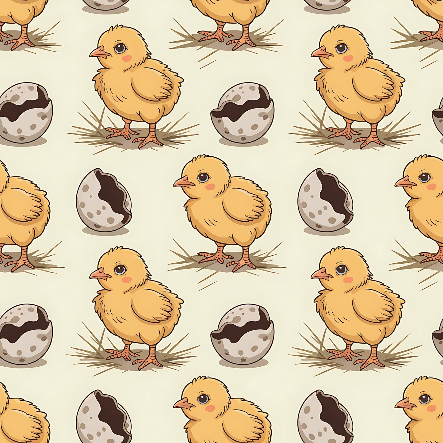 Chicken and Eggs Pattern 6 Quilting Cotton Fabric