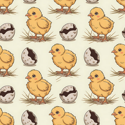 Chicken and Eggs Pattern 6 Quilting Cotton Fabric