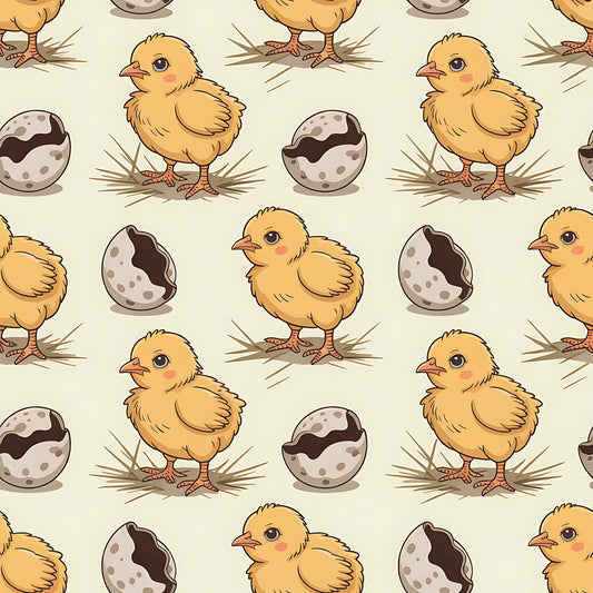 Chicken and Eggs Pattern 6 Quilting Cotton Fabric