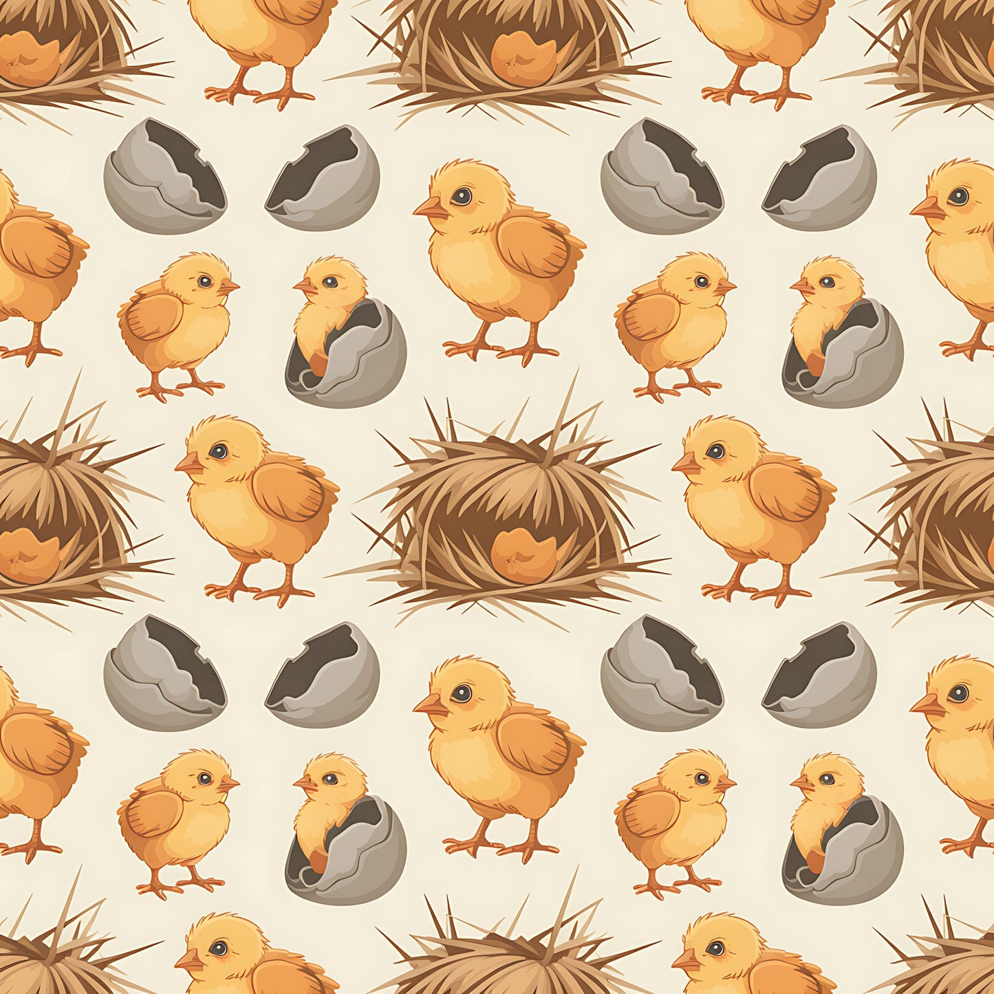 Chicken and Eggs Pattern 7 Quilting Cotton Fabric