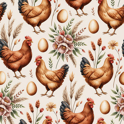Nesting Hens Pattern 8 Minky Fabric