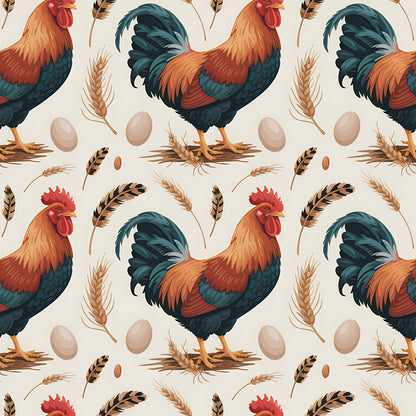 Chickens and Eggs Pattern 1 Quilting Cotton Fabric