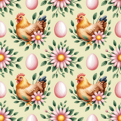 Chickens and Eggs Pattern 11 Quilting Cotton Fabric
