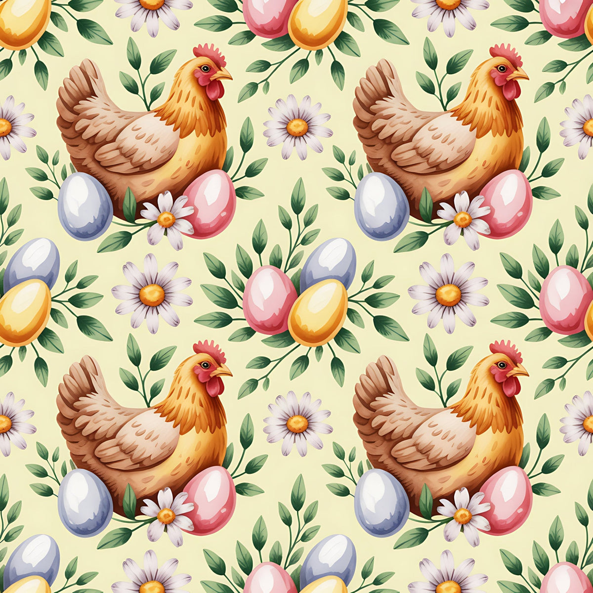 Heritage Hens Pattern 12 Minky Fabric