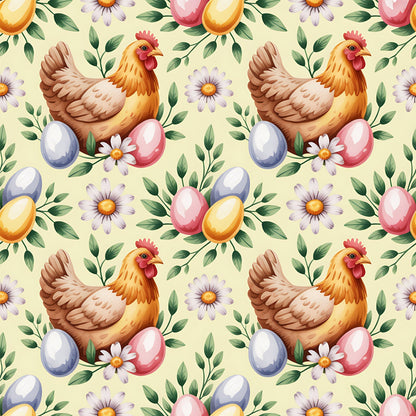 Heritage Hens Pattern 12 Minky Fabric