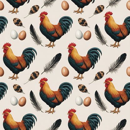 Heritage Hens Pattern 14 Minky Fabric