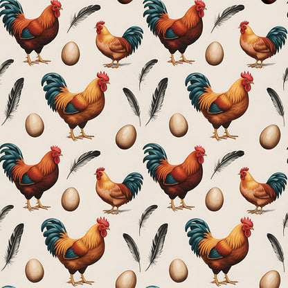 Heritage Hens Pattern 16 Minky Fabric