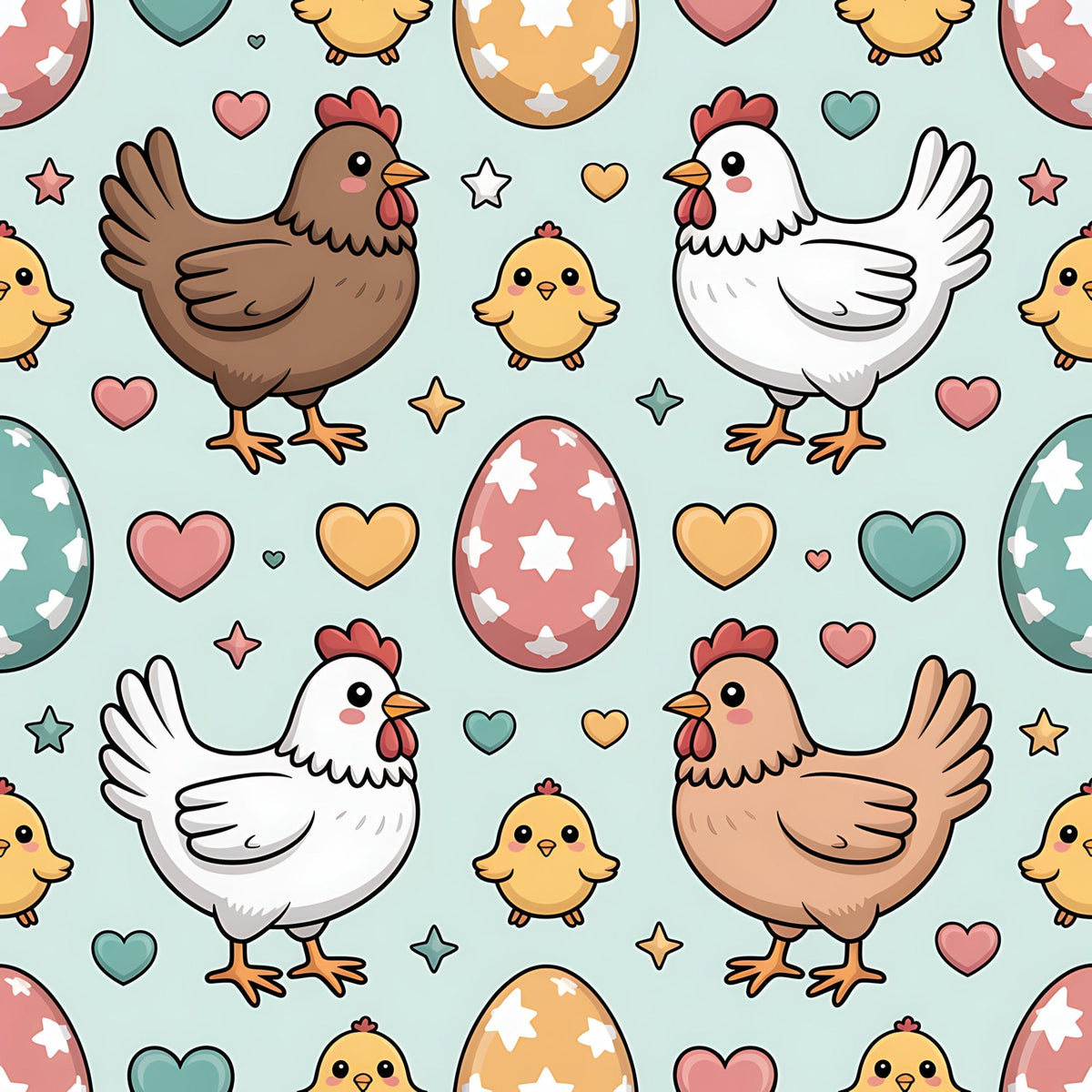 Heritage Hens Pattern 17 Minky Fabric
