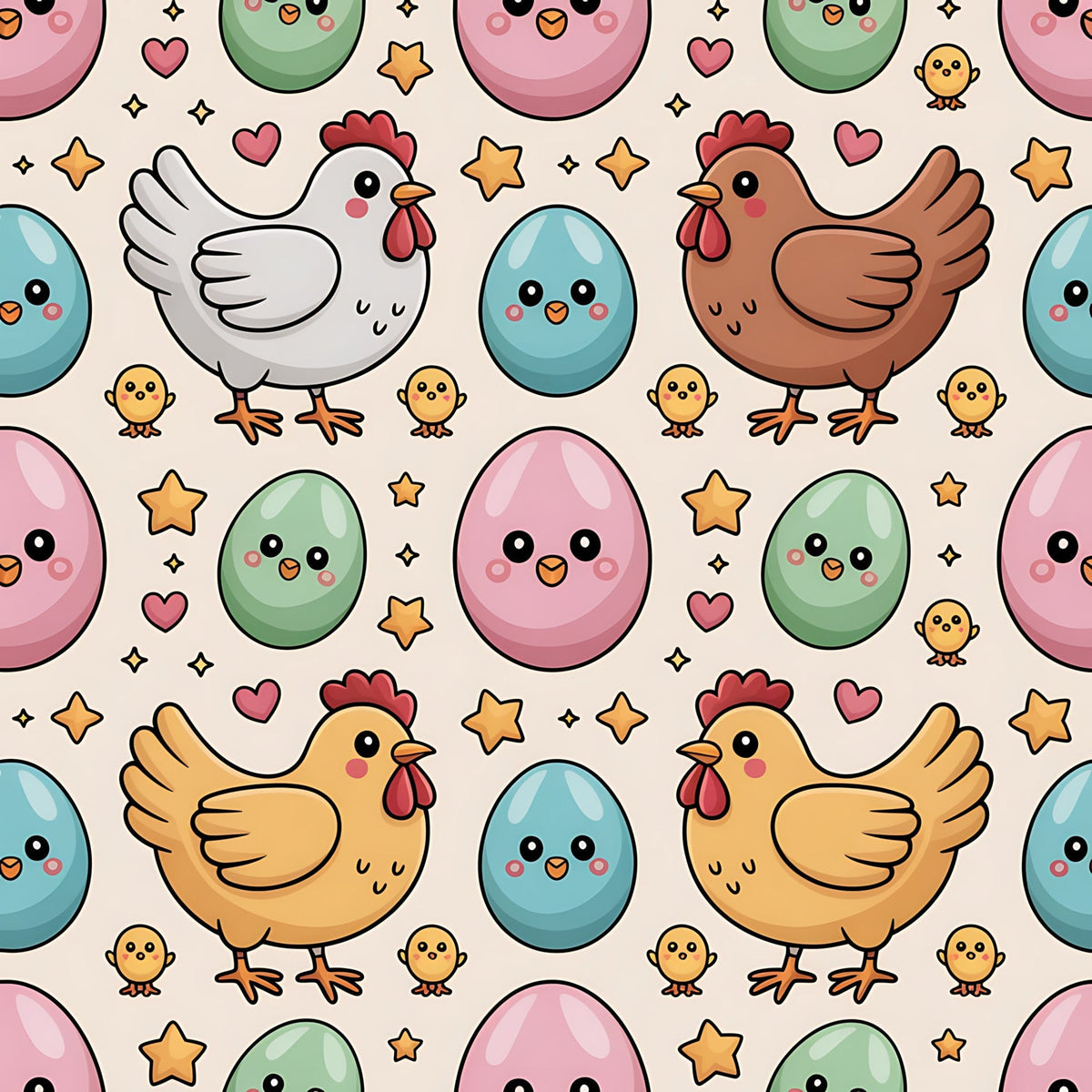 Heritage Hens Pattern 18 Minky Fabric