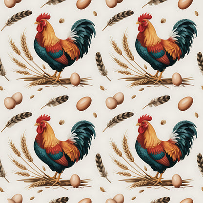 Chickens and Eggs Pattern 21 Quilting Cotton Fabric