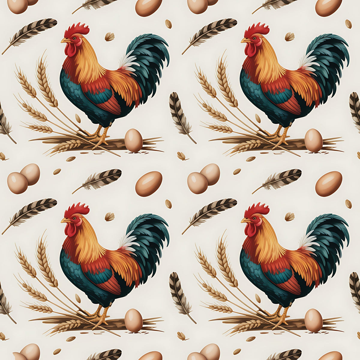 Heritage Hens Pattern 21 Minky Fabric
