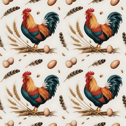 Heritage Hens Pattern 21 Minky Fabric