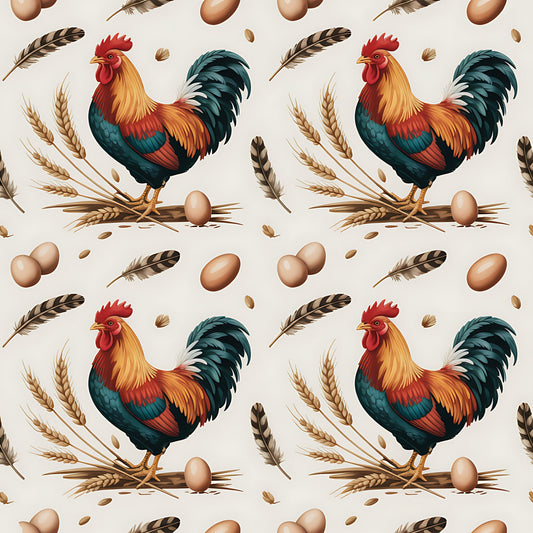 Chickens and Eggs Pattern 21 Quilting Cotton Fabric