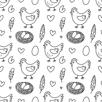 Heritage Hens Pattern 22 Minky Fabric
