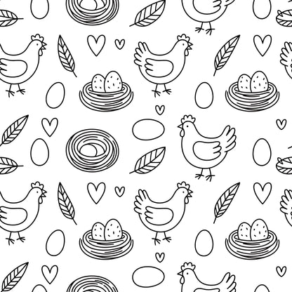 Heritage Hens Pattern 23 Minky Fabric