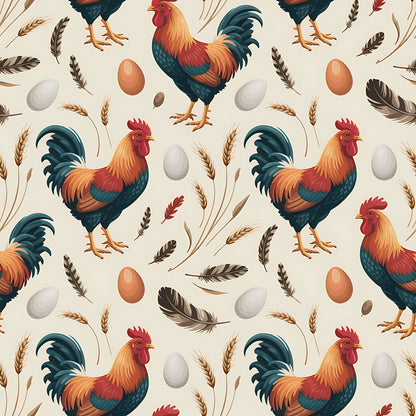 Heritage Hens Pattern 2 Minky Fabric