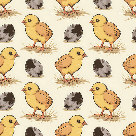 Chickens and Eggs Pattern 3 Quilting Cotton Fabric