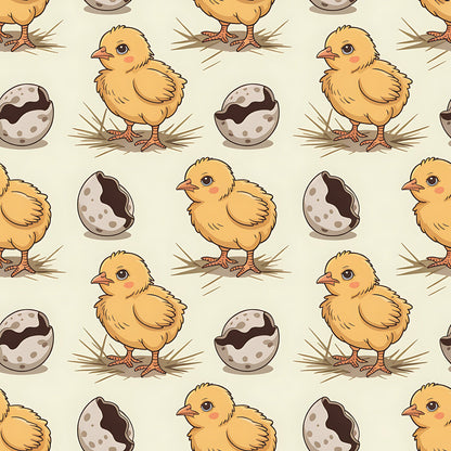 Chickens and Eggs Pattern 4 Quilting Cotton Fabric