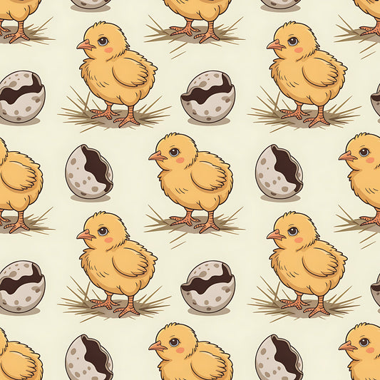 Chickens and Eggs Pattern 4 Quilting Cotton Fabric