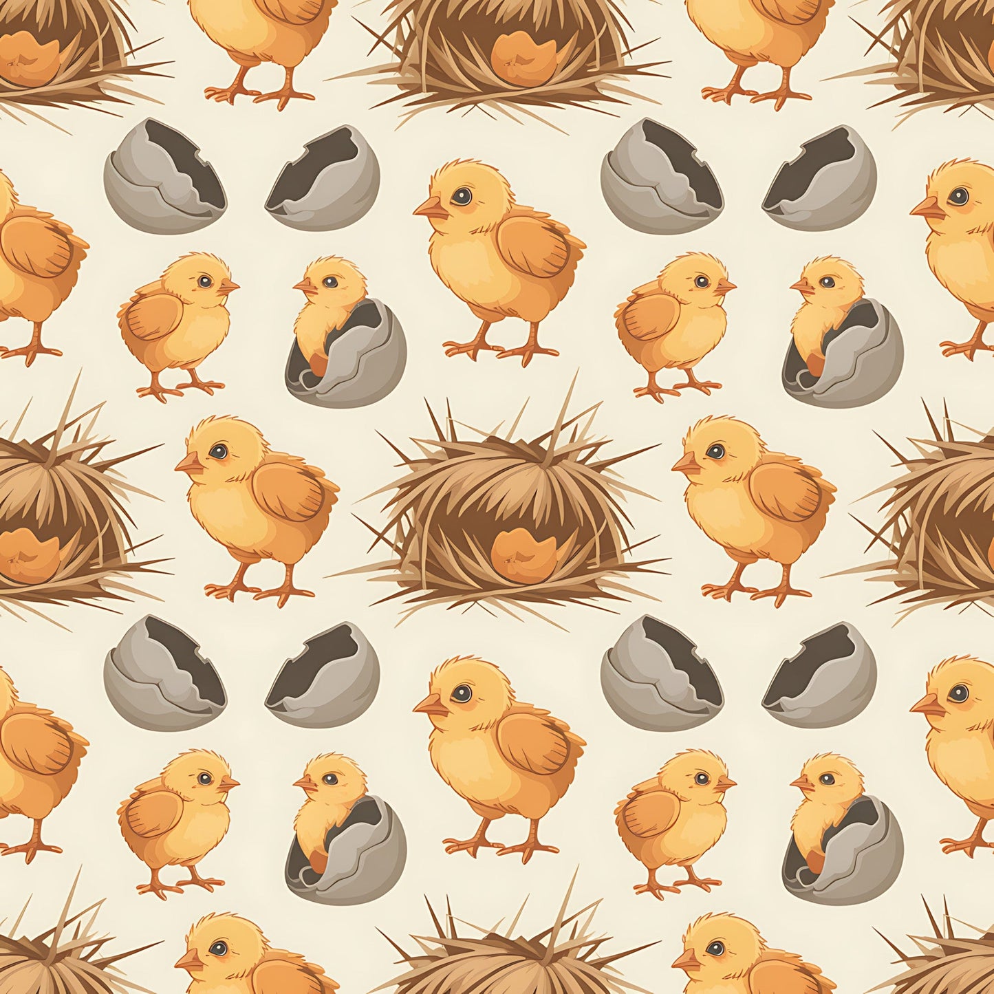 Chickens and Eggs Pattern 5 Quilting Cotton Fabric