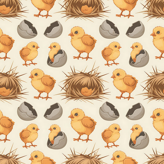 Chickens and Eggs Pattern 5 Quilting Cotton Fabric