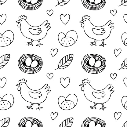Heritage Hens Pattern 6 Minky Fabric