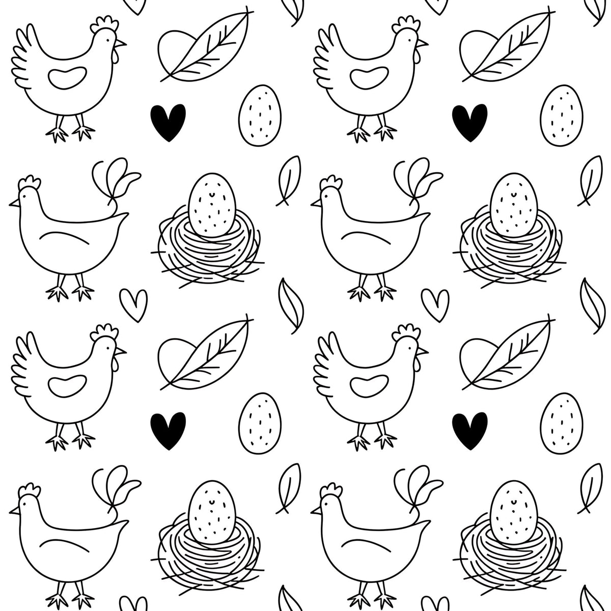 Heritage Hens Pattern 7 Minky Fabric