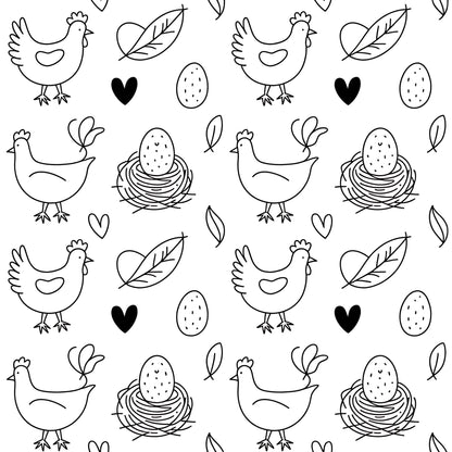 Heritage Hens Pattern 7 Minky Fabric