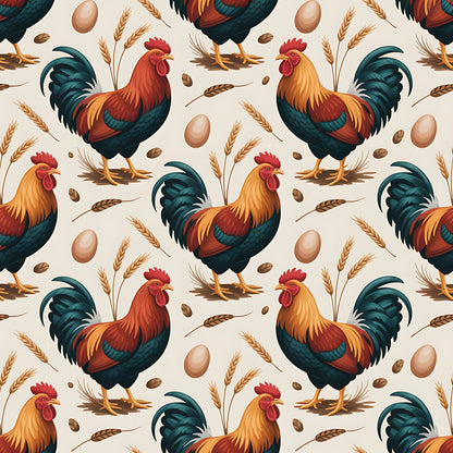 Heritage Hens Pattern 9 Minky Fabric
