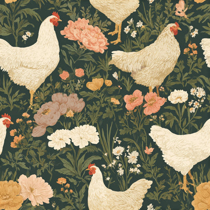 Henhouse Blooms Pattern 1 Minky Fabric