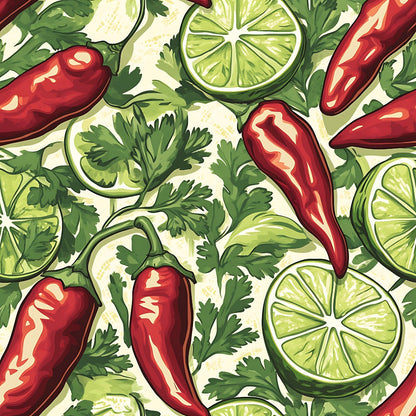 Lime Fiesta Pattern 10 Minky Fabric