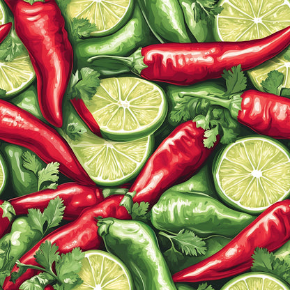 Lime Fiesta Pattern 1 Minky Fabric