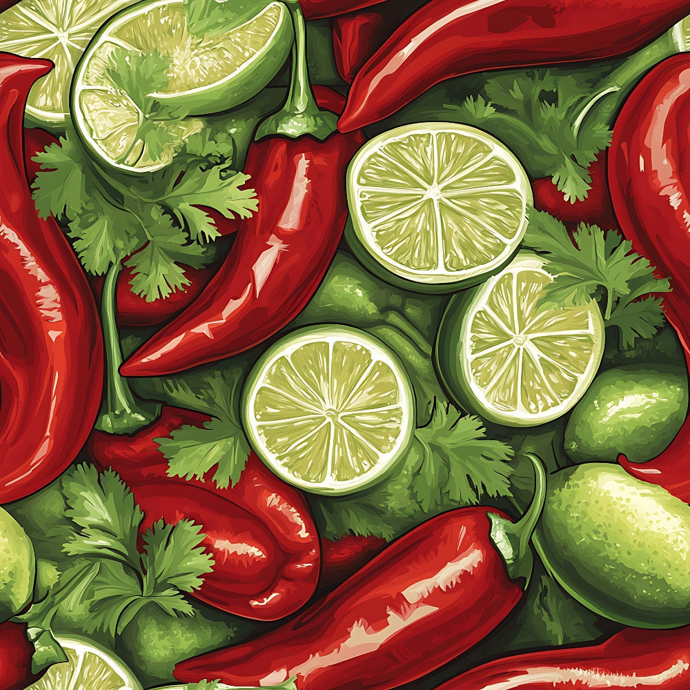 Lime Fiesta Pattern 2 Minky Fabric