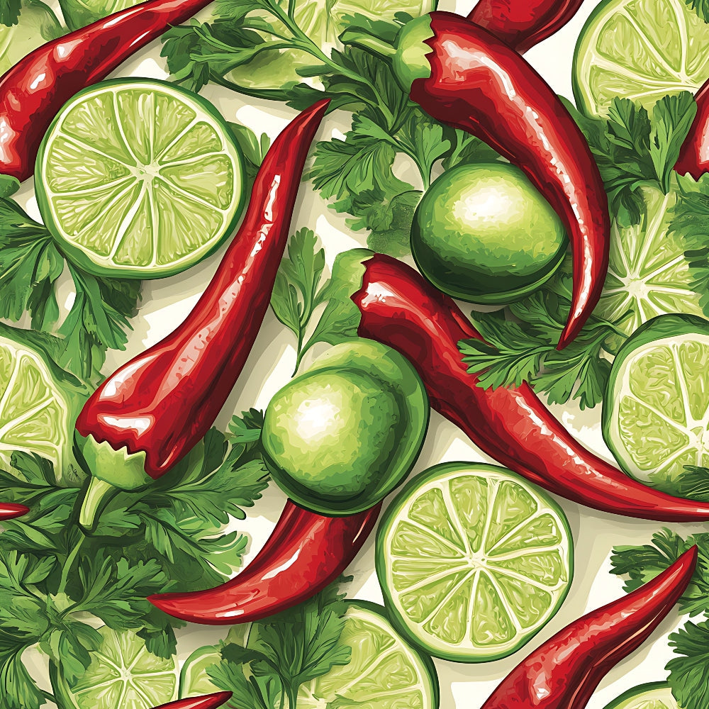 Lime Fiesta Pattern 4 Minky Fabric