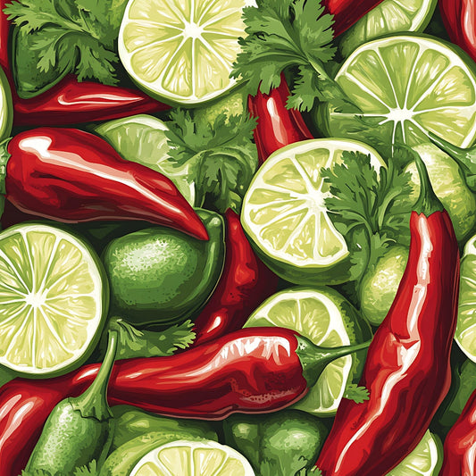 Lime Fiesta Pattern 9 Minky Fabric