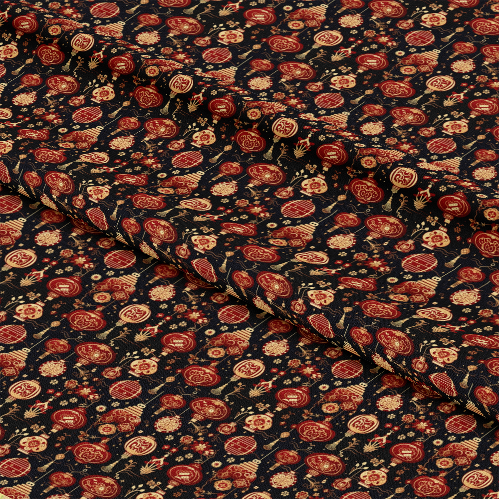 Chinese Lunar Lantern Lights Pattern 11 Quilting Cotton Fabric