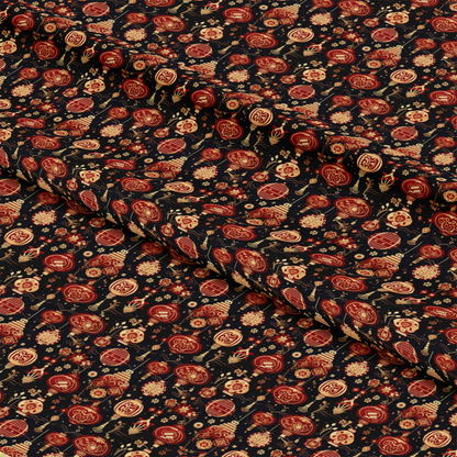 Chinese Lunar Lantern Lights Pattern 11 Quilting Cotton Fabric