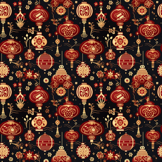 Chinese Lunar Lantern Lights Pattern 11 Quilting Cotton Fabric