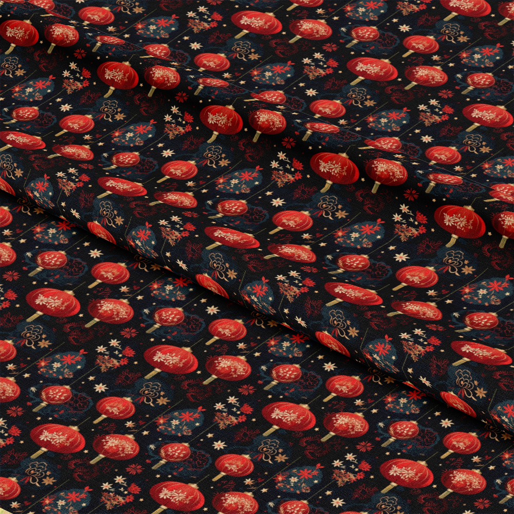 Chinese Lunar Lantern Lights Pattern 12 Quilting Cotton Fabric