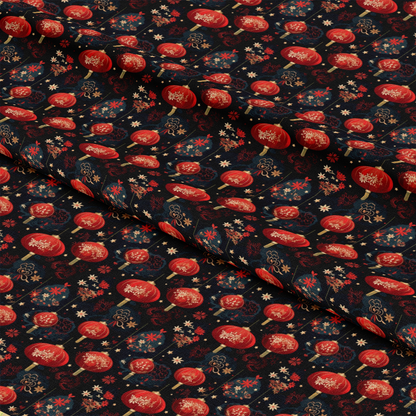 Chinese Lunar Lantern Lights Pattern 12 Quilting Cotton Fabric
