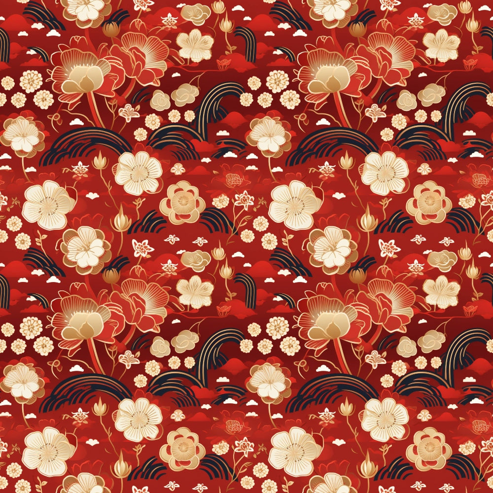 Crimson Festival Glow Pattern 1 Minky Fabric