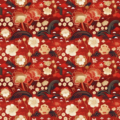 Crimson Festival Glow Pattern 1 Minky Fabric