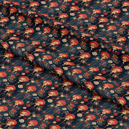 Chinese Lunar Lantern Lights Pattern 2 Quilting Cotton Fabric