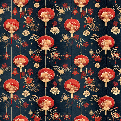 Crimson Festival Glow Pattern 2 Minky Fabric