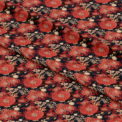 Chinese Lunar Lantern Lights Pattern 3 Quilting Cotton Fabric