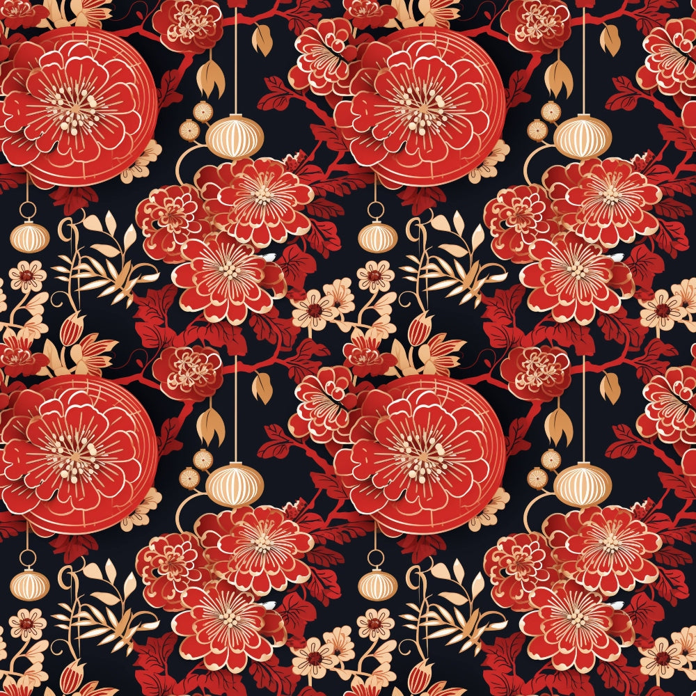 Crimson Festival Glow Pattern 3 Minky Fabric